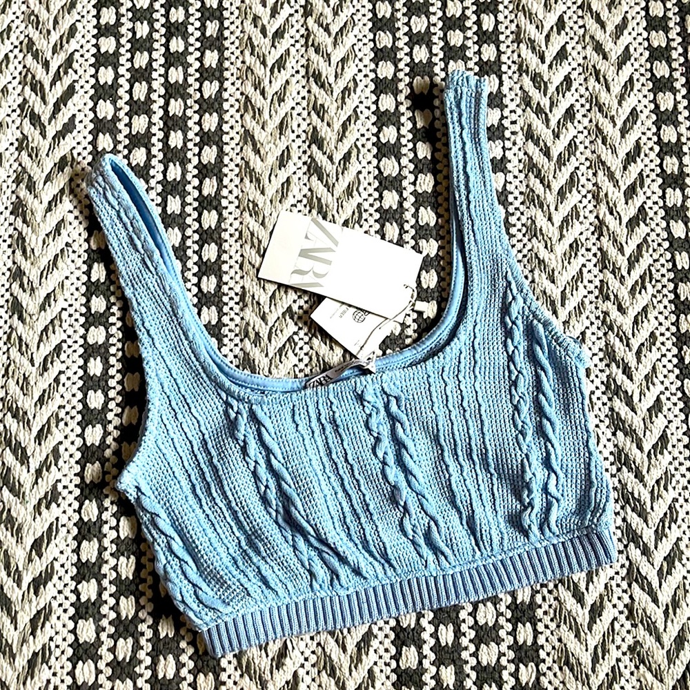 NWT ZARA Crochet Knit Top S